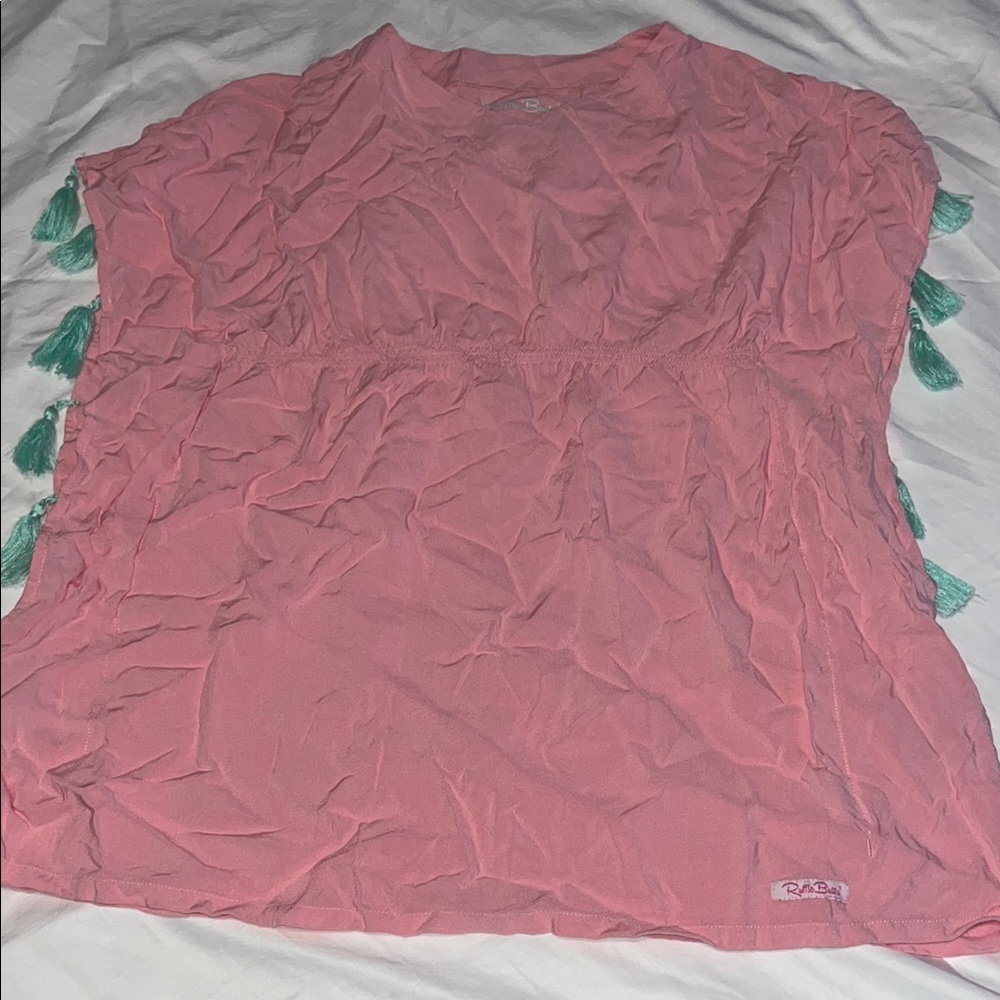 Ruffle Butts Pink and Green Kids Swim Coverup